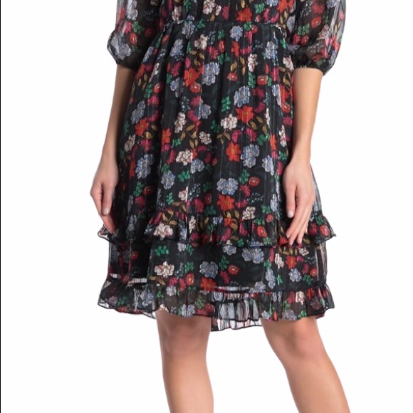 Nanette Lepore V-neck 3/4 Length Sleeve Midi Dress - Picture 10 of 12